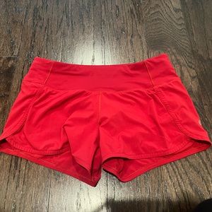 Red lululemon shorts